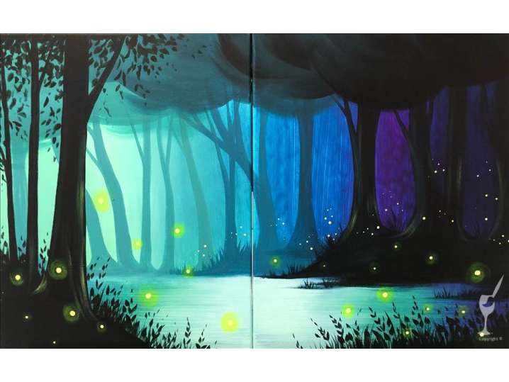 Magical Misty Firefly Forest
