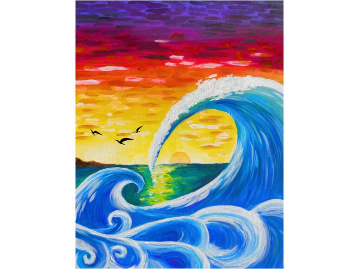 Paint and Sip - Epic Rainbow Beach Sunset - San Diego | Classpop!