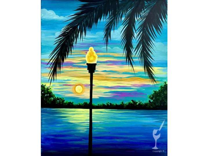 Paint and Sip - Cozy Tropical Sunset - Houston | Classpop!