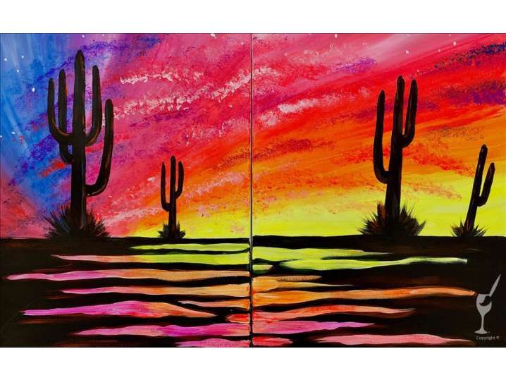 Paint and Sip - Desert Dreams Beneath the Sunset Skies - Houston ...