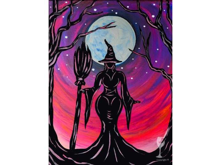 Paint and Sip - Haunted Night Under the Moonlight - Houston | Classpop!