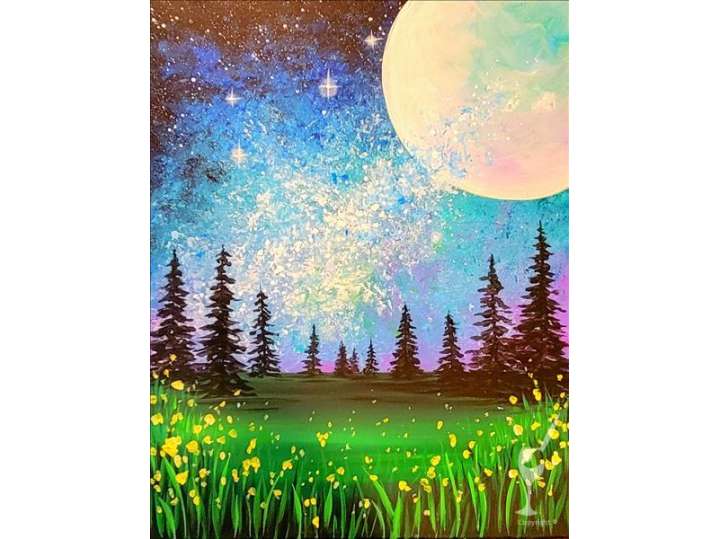 Paint and Sip - Meadow in the Moonlight - Houston | Classpop!