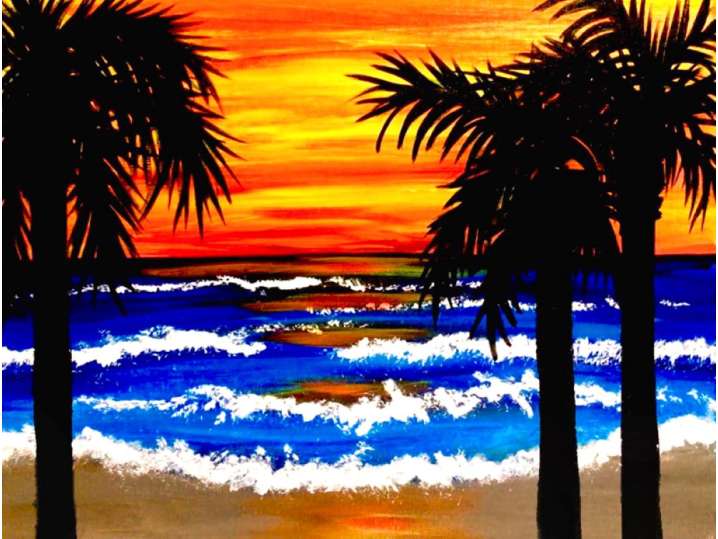 Fiery Beach Sunset