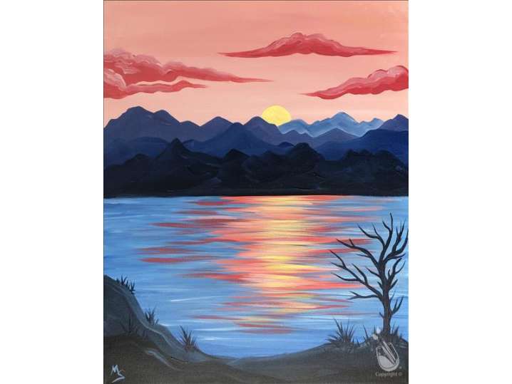 Paint and Sip - Sunset Over the Lake - Houston | Classpop!