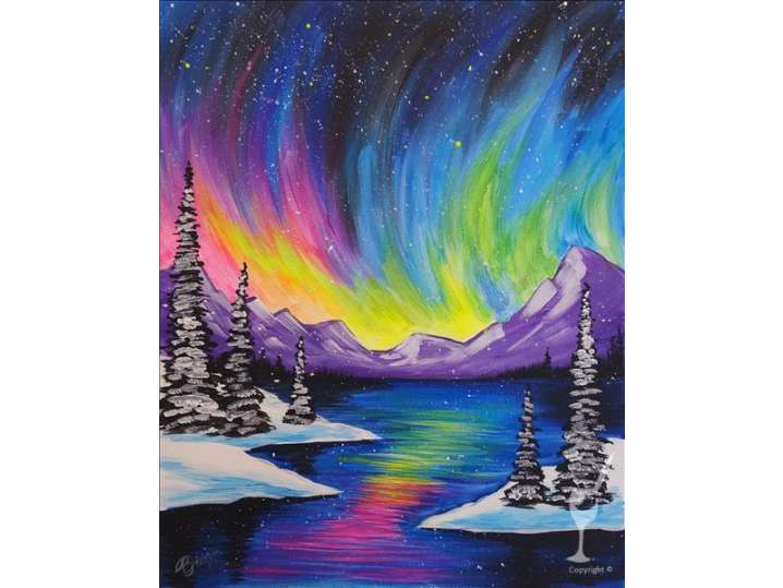 Snowy Neon Mountains - Baytown
