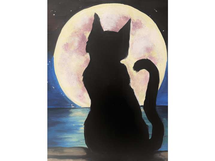 Black Cat & Full Moon