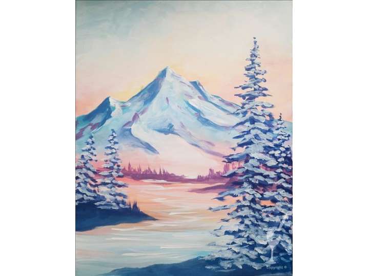 Snowy Mountain Sunrise