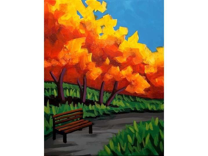 Impressionist Inspired Autumn in the Park