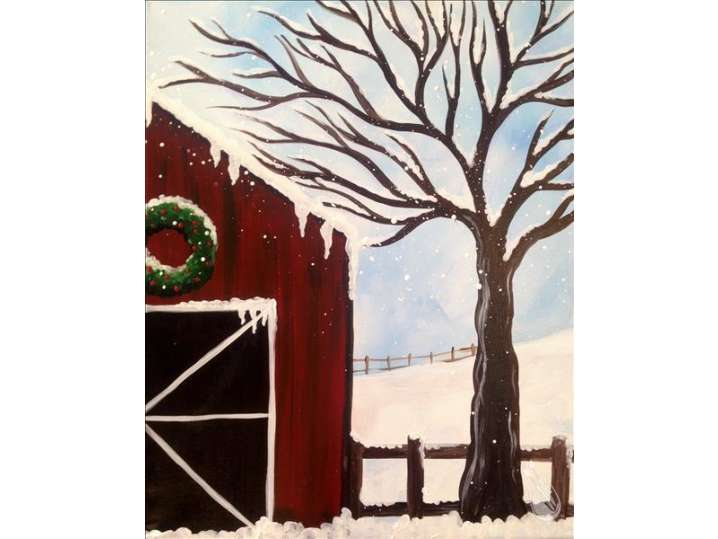 Red Barn in Winter - Pasadena