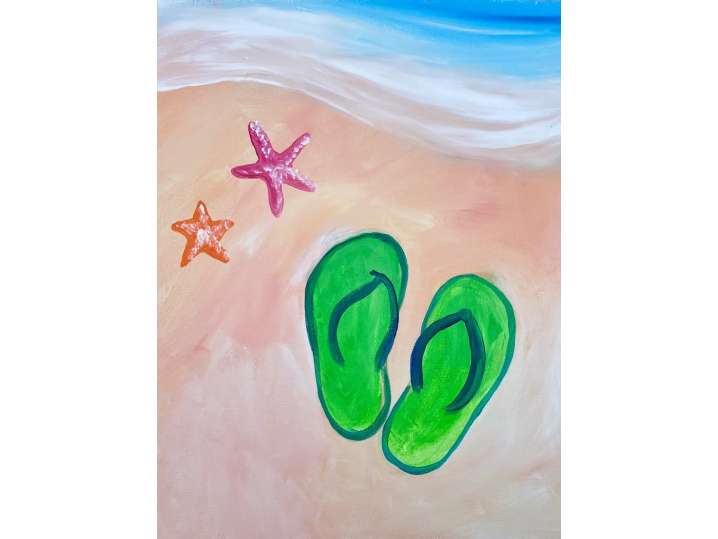 Two Flip Flops in the Beach Sand