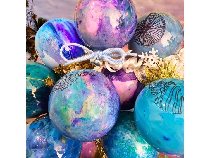 Swirled, Colorful Christmas Ornaments