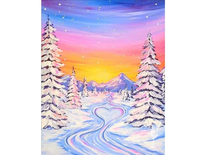 Winter Heart Path Landscape