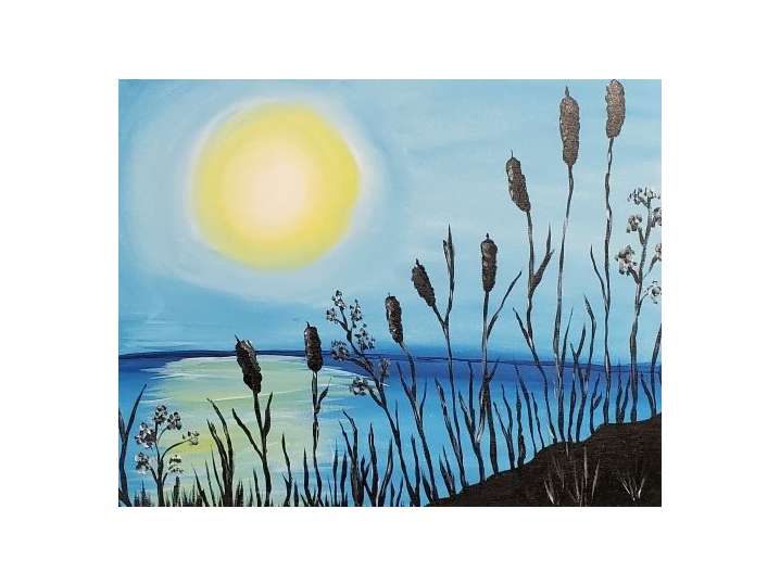 Paint and Sip - Peaceful Cattails at Sunset - Sacramento | Classpop!