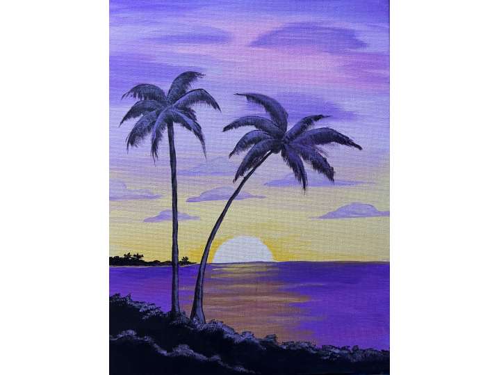 Paint and Sip - Palm Trees at Sunset - San Diego | Classpop!