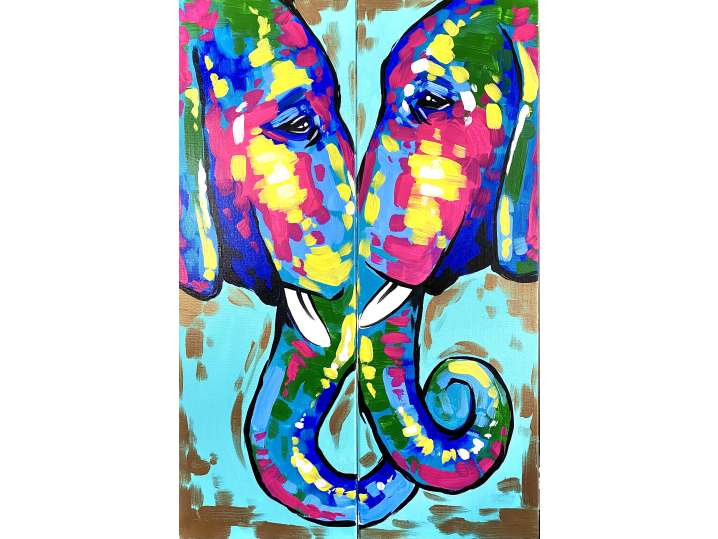 Colorful Elephants Couples Set - Boston