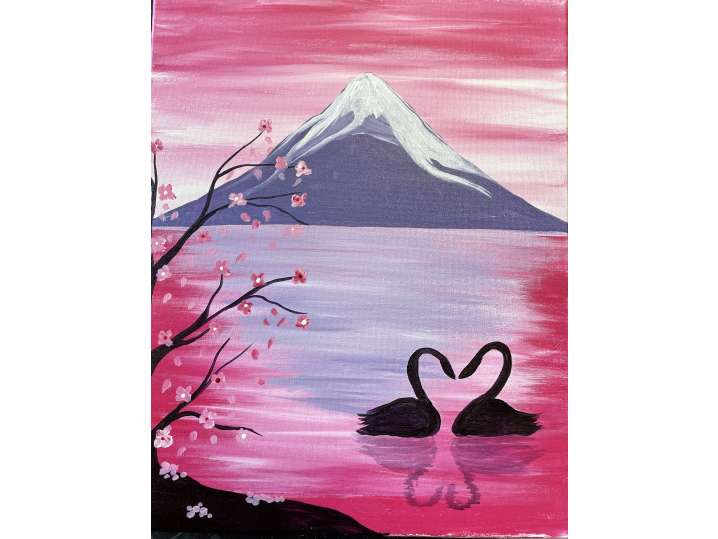 Two Swans at Dusk - Elk Grove