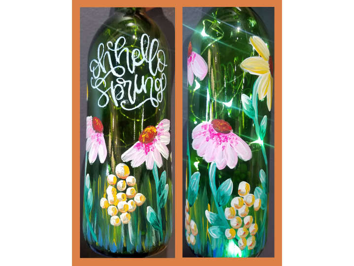 Hello, Spring Wine Bottle - Brick