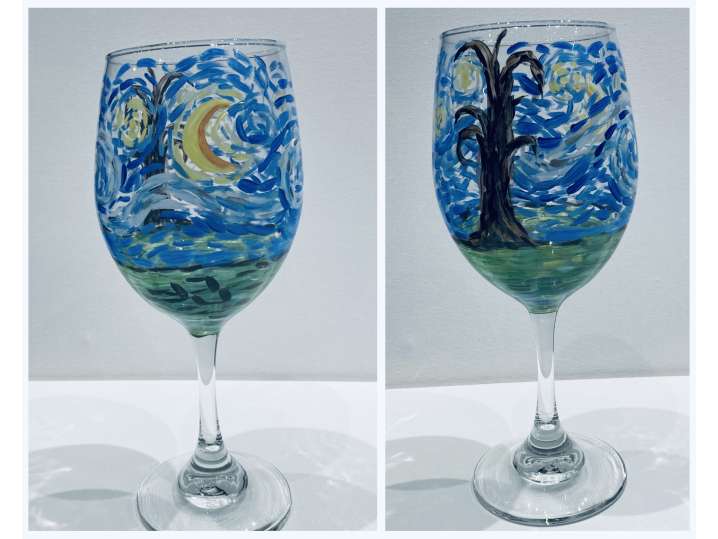 Starry Night Wine Glasses - Chicago