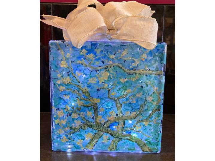Van Gogh's Almond Blossoms on glass block - Chicago