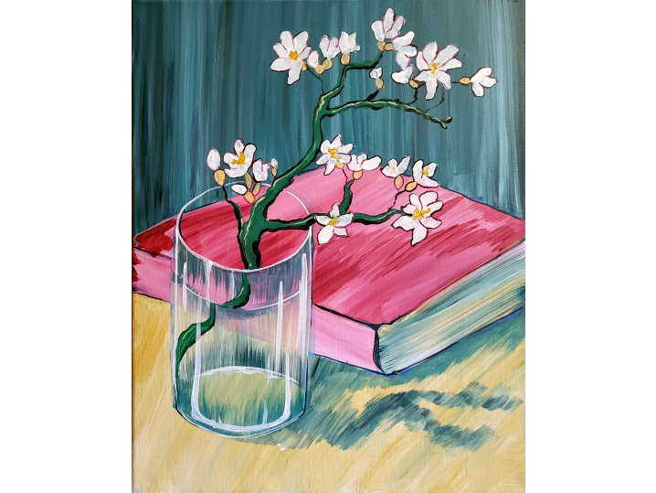 Van Goghs' Almond Branch in a Glass with a Book - Phoenix