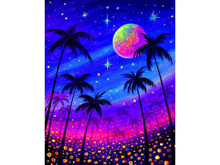 Blacklight Tropical Sunset - Rancho Santa Margarita