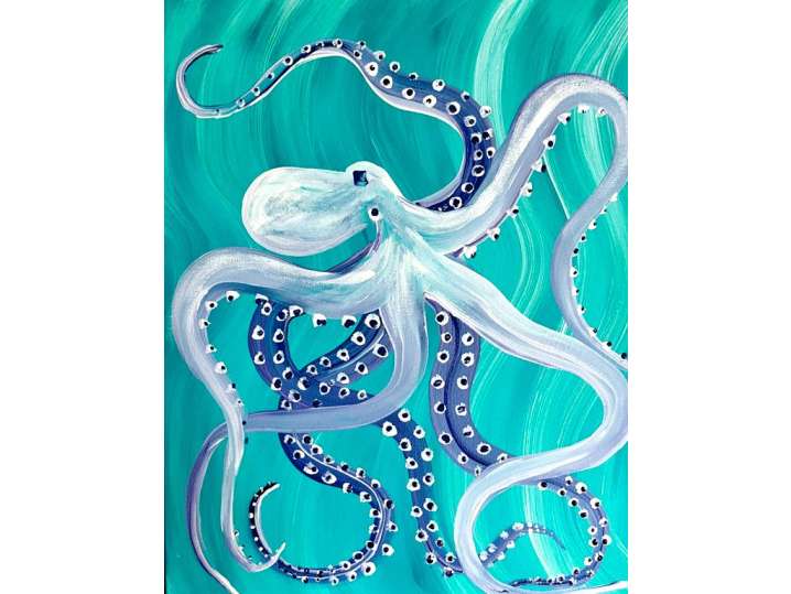 Octopus in the Turquoise Ocean