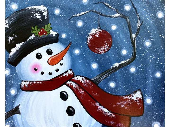 How To Paint a Snowman For Beginners {Paint and Sip Friendly Idea}