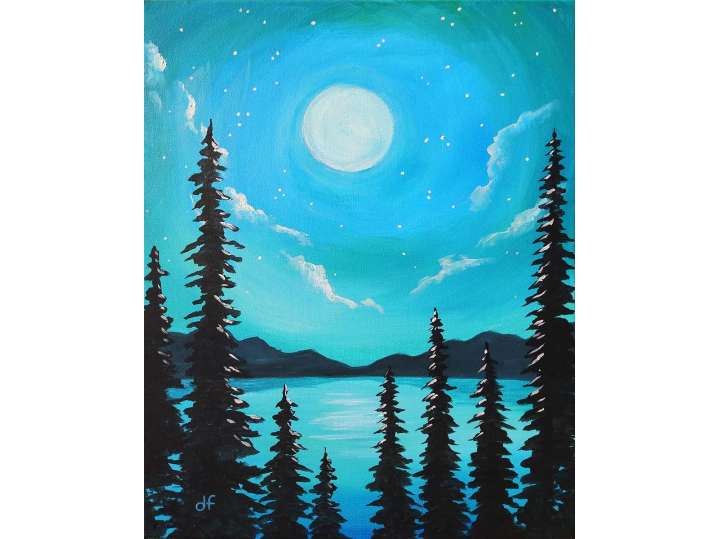 Moonrise Among the Pines