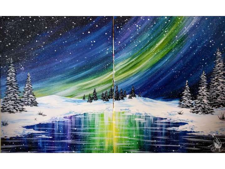 Paint and Sip Aurora for Two Houston Classpop!