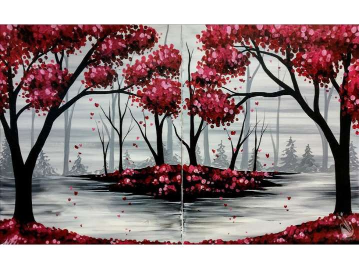 Couple's Painting: Misty Fall Forest Set