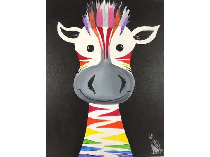 Colorful Cartoon Zebra