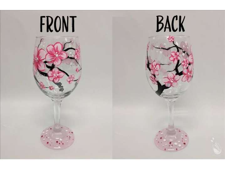 Fun and Floral Wine Glass