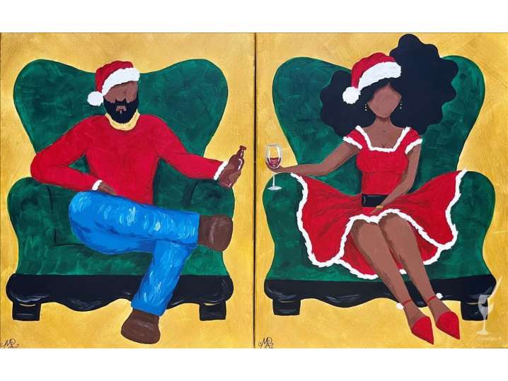 Fancy Christmas Couple's Painting