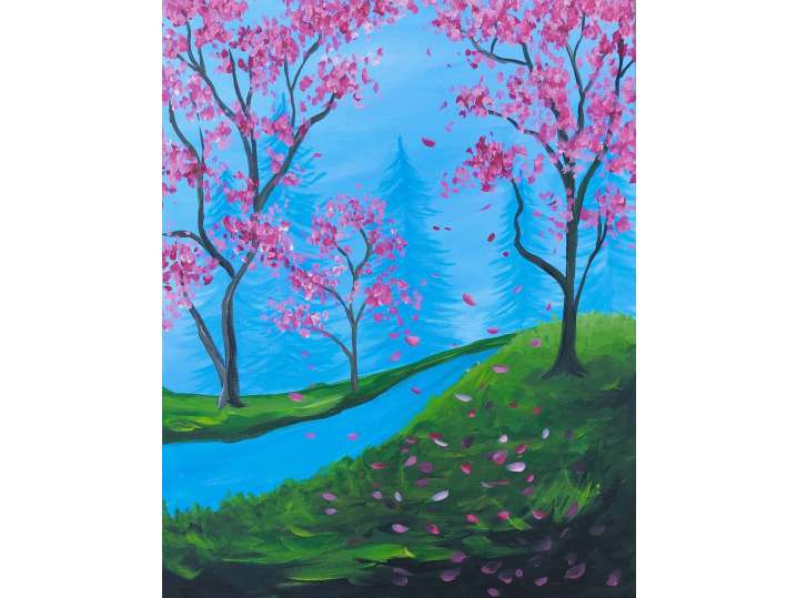 Path of Pink Trees