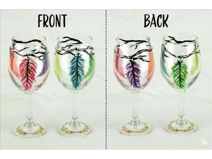 Make Two Vibrant Wine Glasses