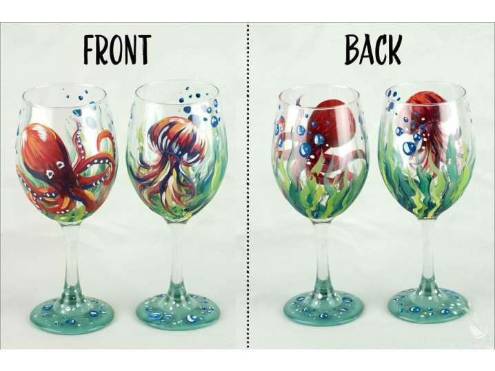 Wine Glasses Under the Sea