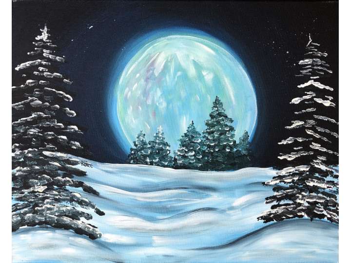 Winter Woodland Moonrise