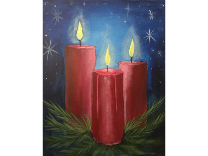 Paint and Sip - Glowing Holiday Candle Trio - Los Angeles