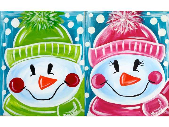 Smiling Snowman Friends