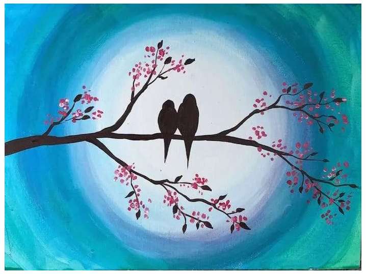 Moonlight Lovebirds