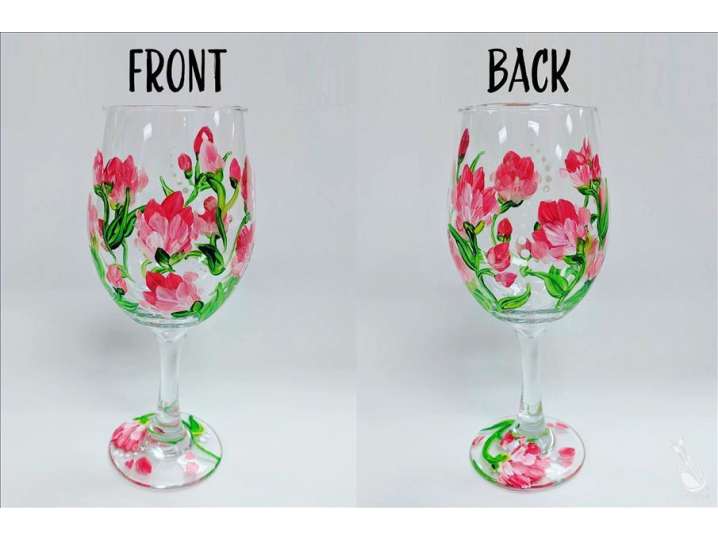 Floral Wine Glasses