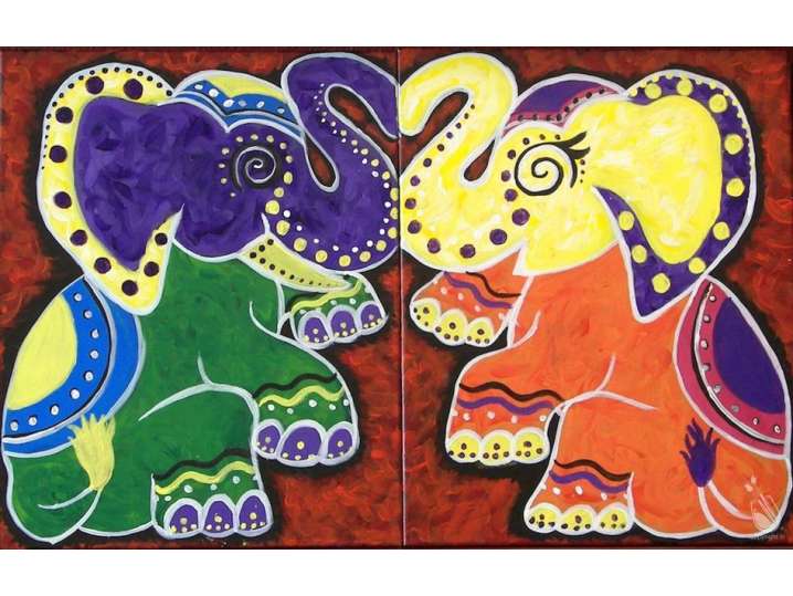 Tribal Elephant Duo