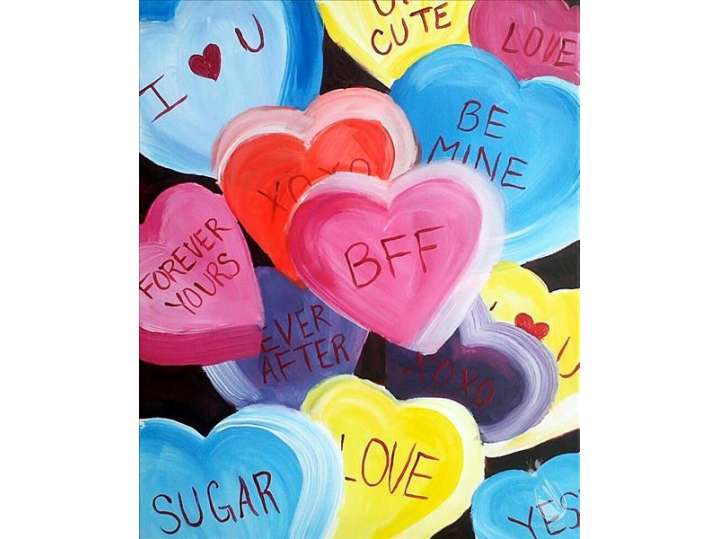 Colorful Candy Hearts
