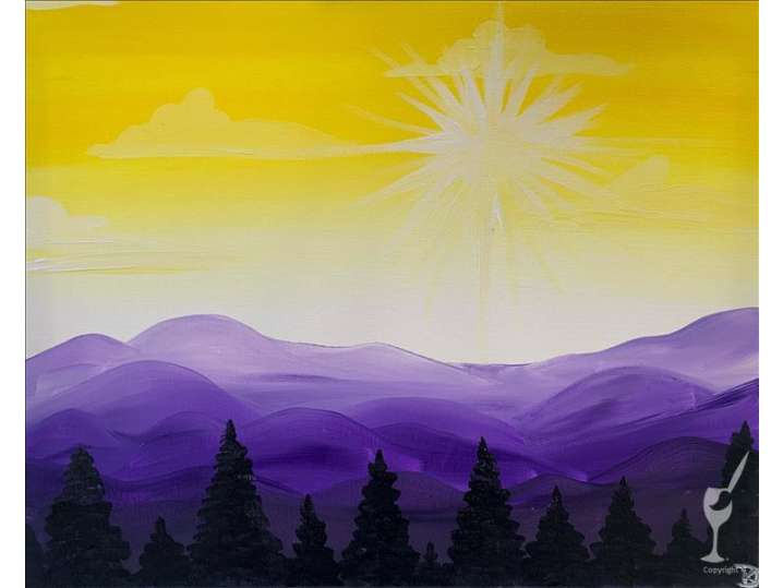 Violet and Gold Mountainscape