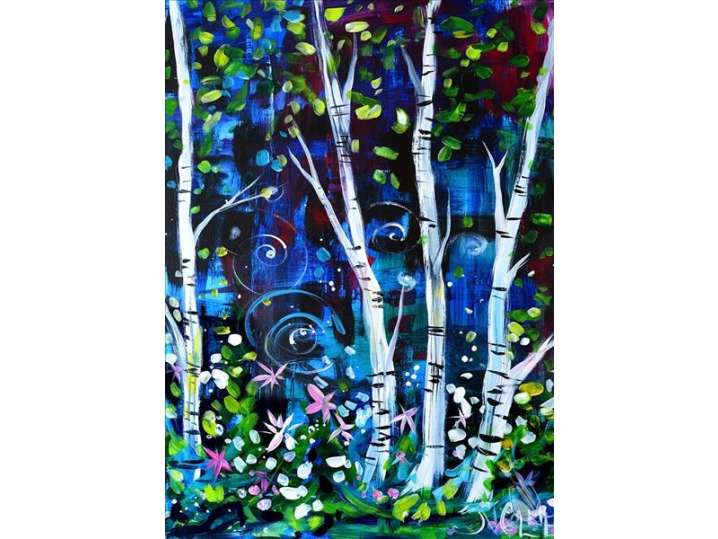 Paint and Sip Whimsical Birch Grove Houston Classpop!