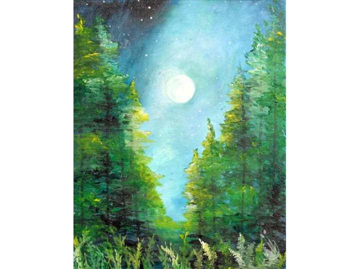 Paint and Sip - Moon Over the Evergreens - Houston | Classpop!
