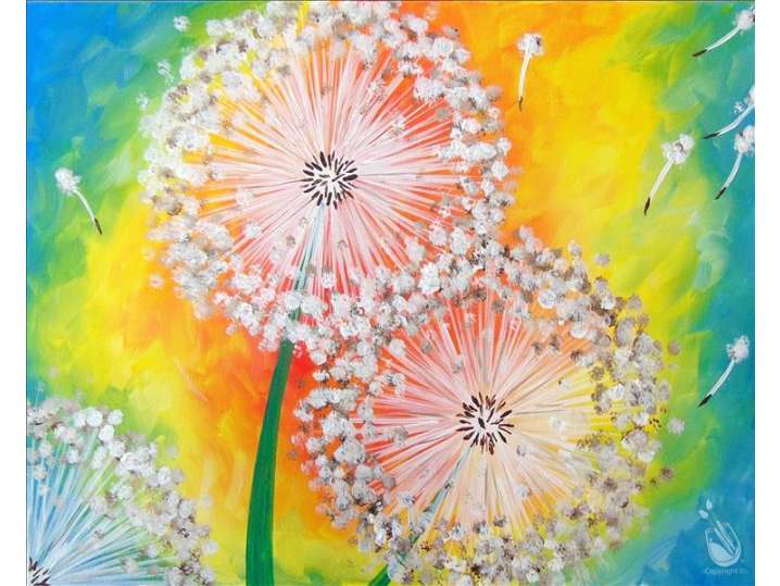 Paint and Sip Dandelion Daydreams Houston Classpop!