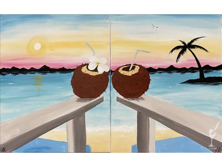 Paint and Sip - Paradise for Two - Set - Houston | Classpop!