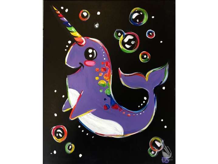 Paint and Sip - Rainbow Narwhal - Houston | Classpop!