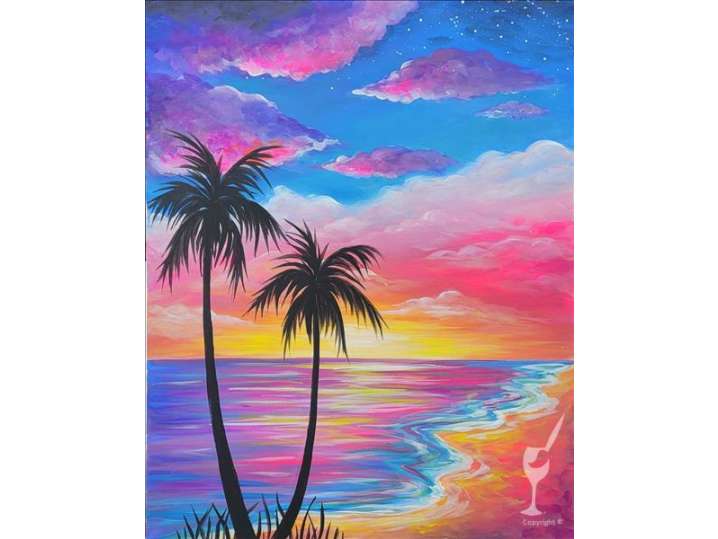Paint and Sip - Colorful Beach Sunset - Houston | Classpop!